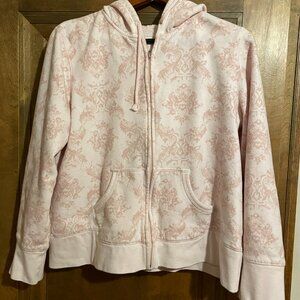 Light Pink VTG Sonoma Hoodie / Early 2000s Cotton Blend Zip Hooded Sweatshirt